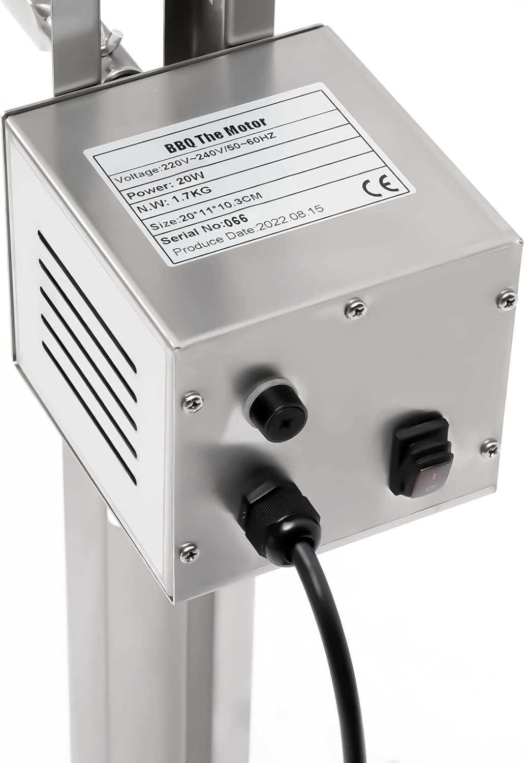 BBQ Grillspiess Set mit Motor 20W, Edelstahl Elektrischer Spanferkelgrill Drehspiess Rotisserie für