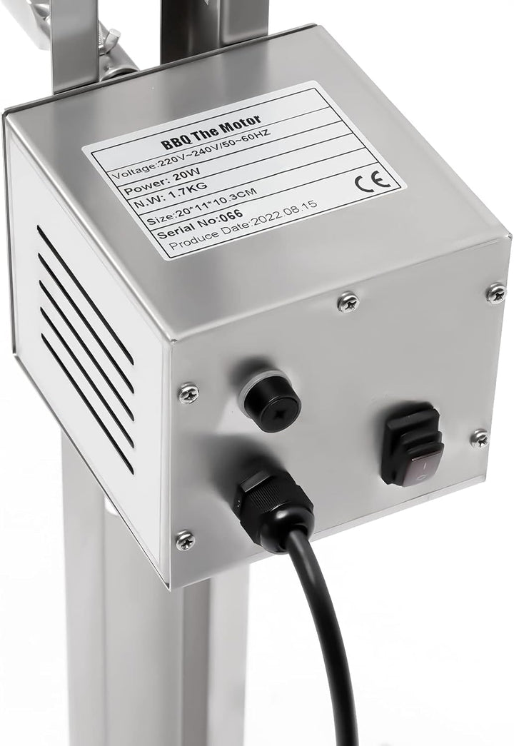 BBQ Grillspiess Set mit Motor 20W, Edelstahl Elektrischer Spanferkelgrill Drehspiess Rotisserie für