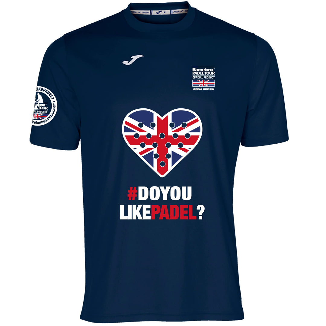 Barcelona Padel Tour - Joma Men's Short Sleeve Crew - Atmungsaktives Micro Mesh Gewebe mit Love Pade