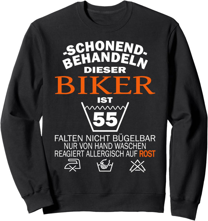 Motorradfahrer & Biker 55. Geburtstag Schonend behandeln Sweatshirt