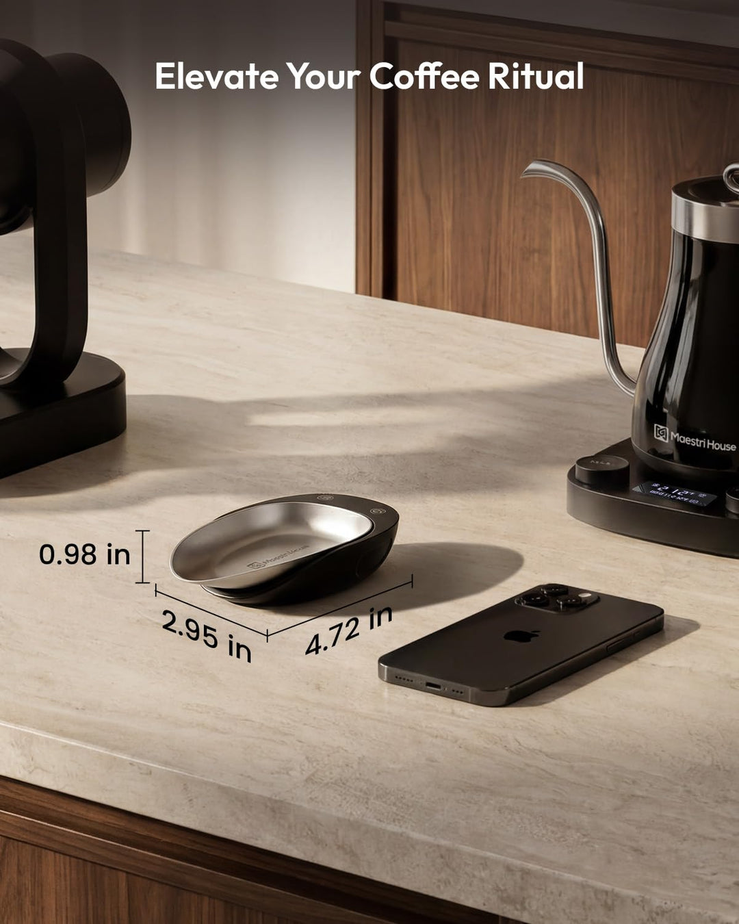 Maestri House wiederaufladbare Kaffeewaage 0,1g präzise mit 8ml Sprühflasche ergonomisches Design mi