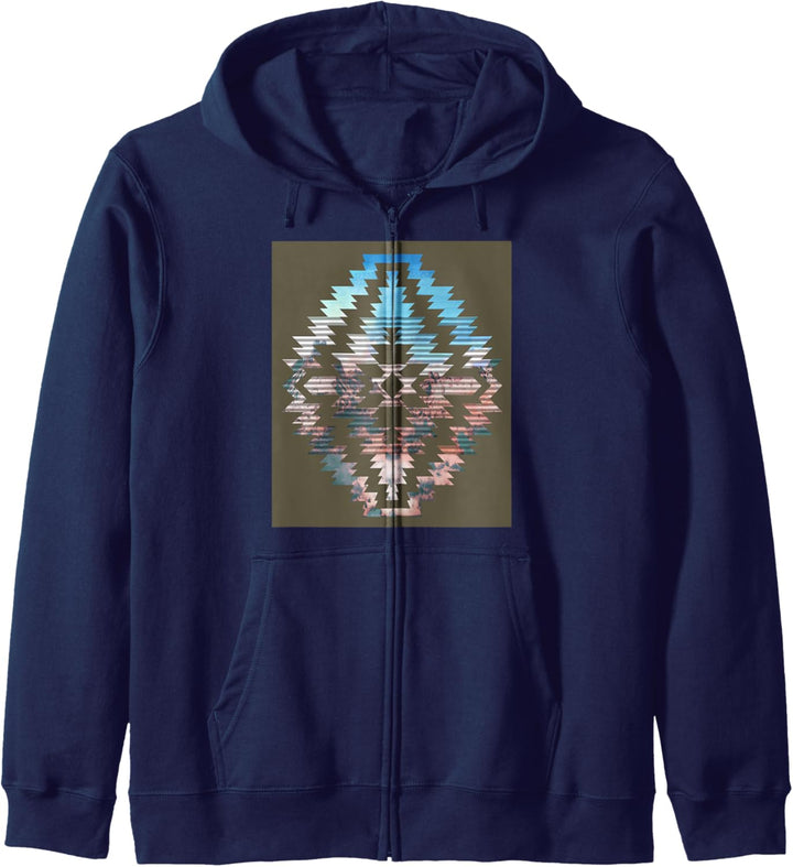 Desert Mountain Photo Geometric Diamond Kapuzenjacke