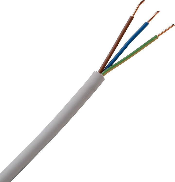Kopp 150825001 NYM-J 3 x 1,5 mm² Feuchtraum-Kabel, 25 m-Ring &amp; Nautic 2-Fach Steckdose Aufputz Feuch