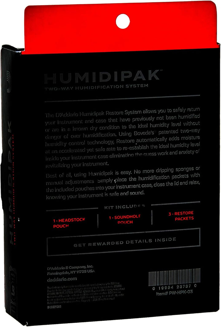 D'Addario Gitarre Luftbefeuchter - Guitar Humidifier - Humidipak Wiederherstellungsset - Automatisch