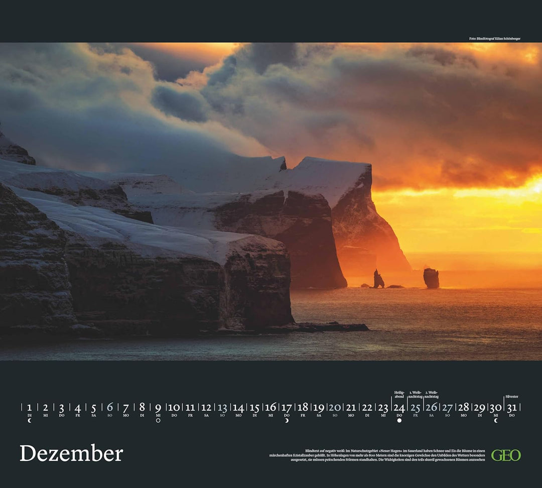 GEO - Im Licht des Nordens 2026 – Wandkalender 50x45 cm, Poster-Kalender mit Polarlichtern & Nordlan