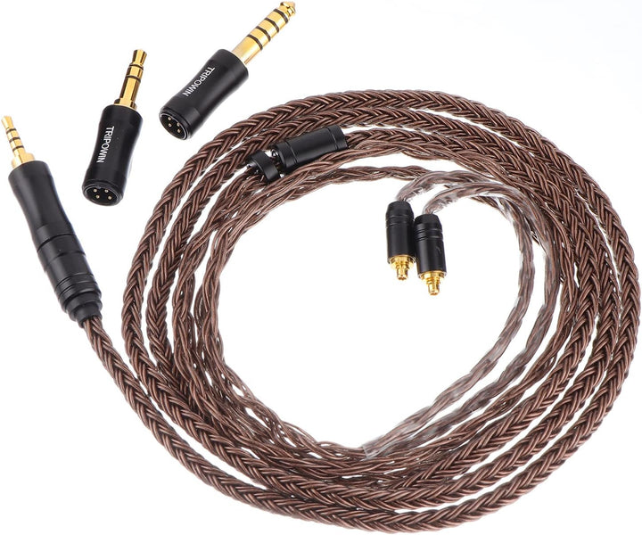 LINSOUL Tripowin Amber 32AWG OFC Oxygen Free Cable HiFi IEM Kabel mit austauschbarem 2.5mm/3.5mm/4.4