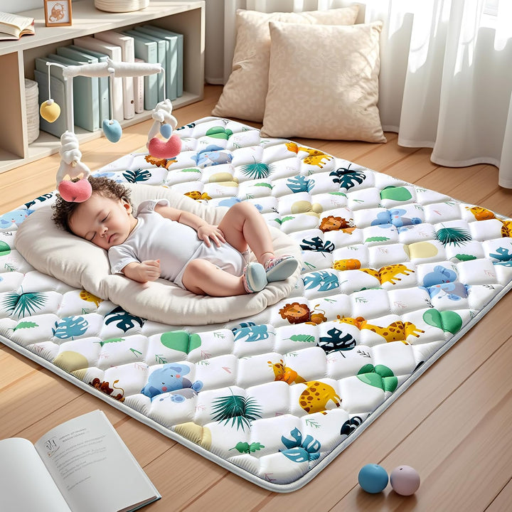YBIKE Baby Spielmatte, Faltbare Grosse rutschfeste Dicke Baby Krabbelmatte 109x109cm, Tragbare Weich