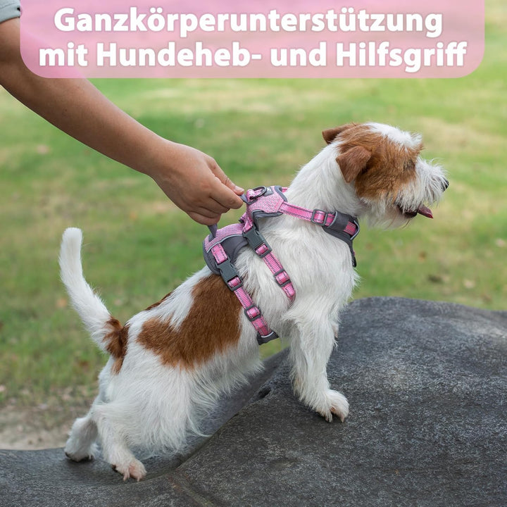 Huntboo Sicherheitsgeschirr Hund Ausbruchsicher, Panikgeschirr für Hunde, Reflektierendes Geschirr H