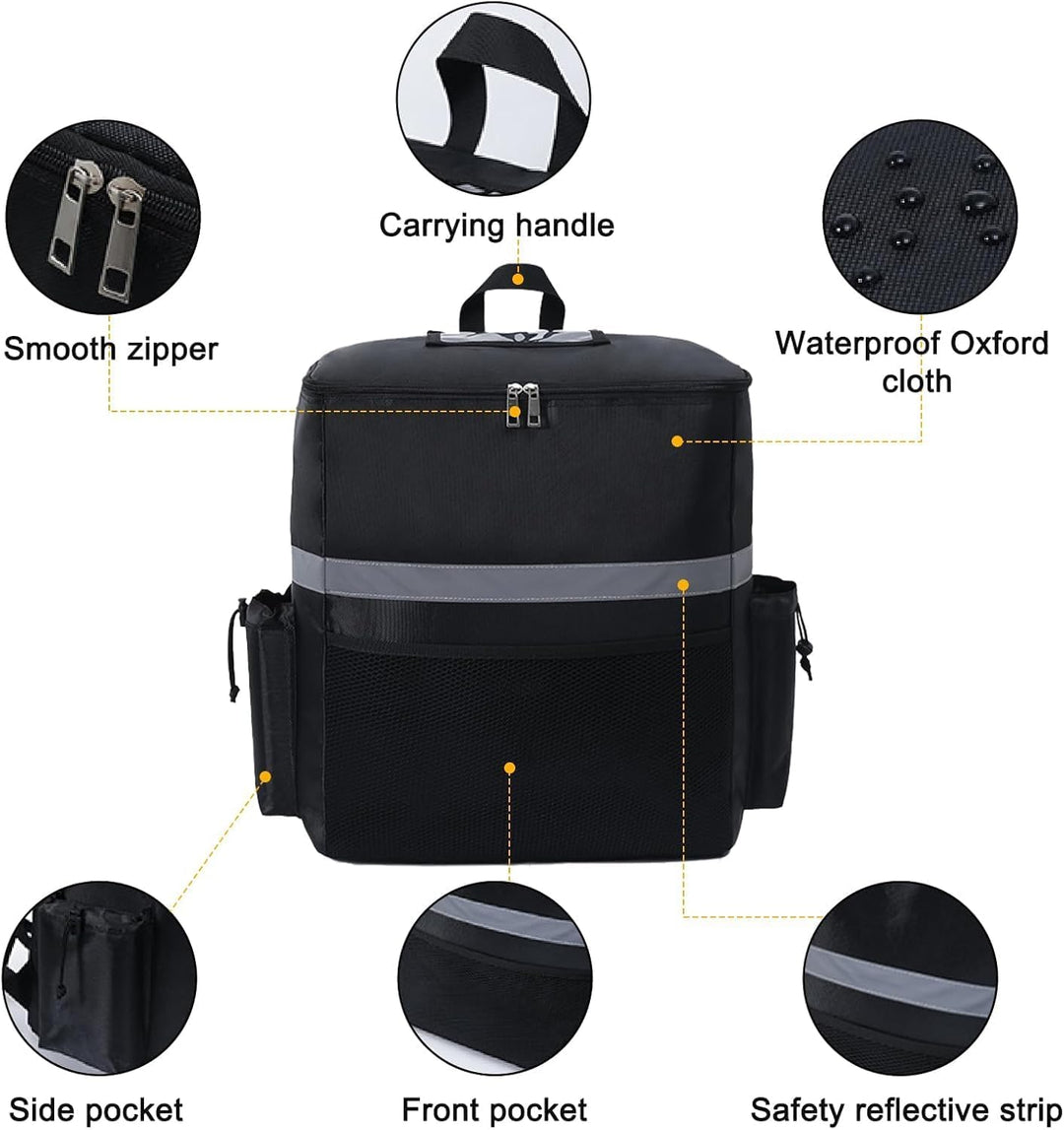 SOONHUA Thermo-Rucksack, isolierte Lebensmittellieferungstasche, 35 l grosses Fassungsvermögen, Lebe