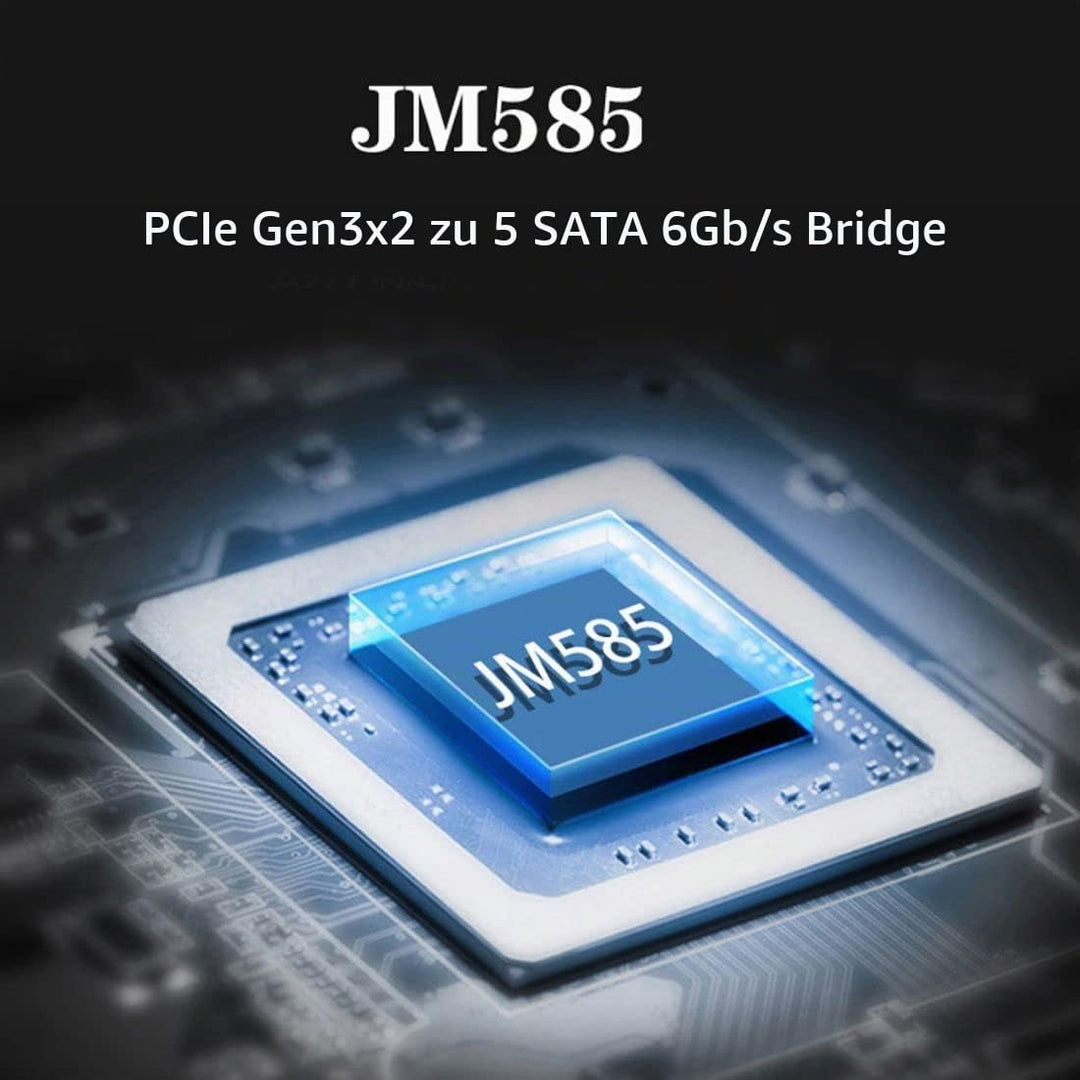 ChenYang 5 Ports M.2 auf SATA Adapter, M Key NVME 1 auf 5 SATA 3.0 Port Erweiterungskarte mit JMB585