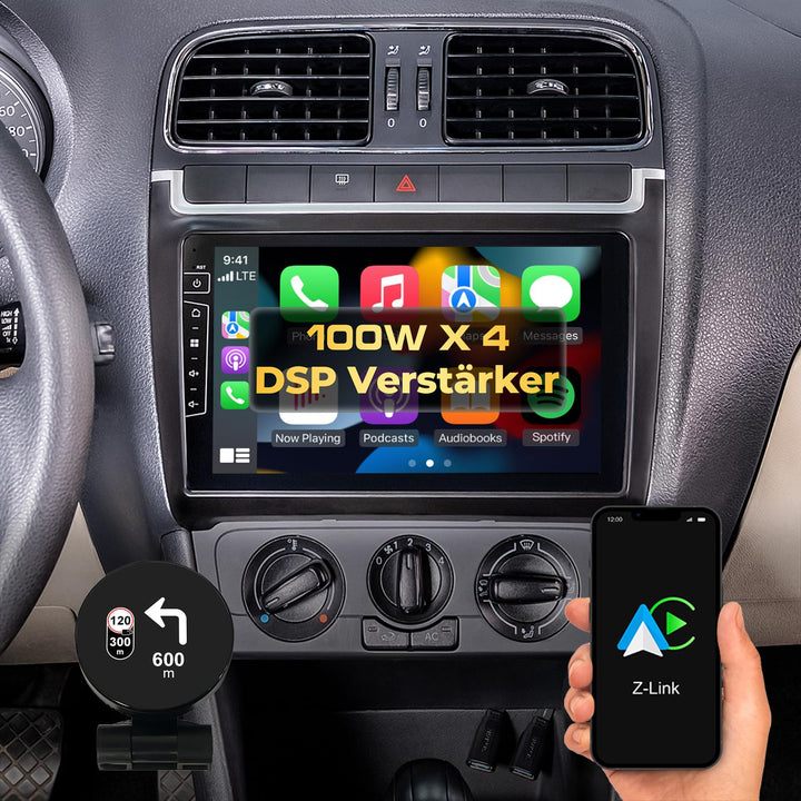DYNAVIN Android Autoradio Navi für VW Polo 2009-2014, 9 Zoll OEM Radio mit Wireless Carplay und Andr