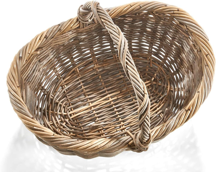 Kobolo Einkaufskorb EMMA aus Rattan in 50x40x37 cm Kubu Grey