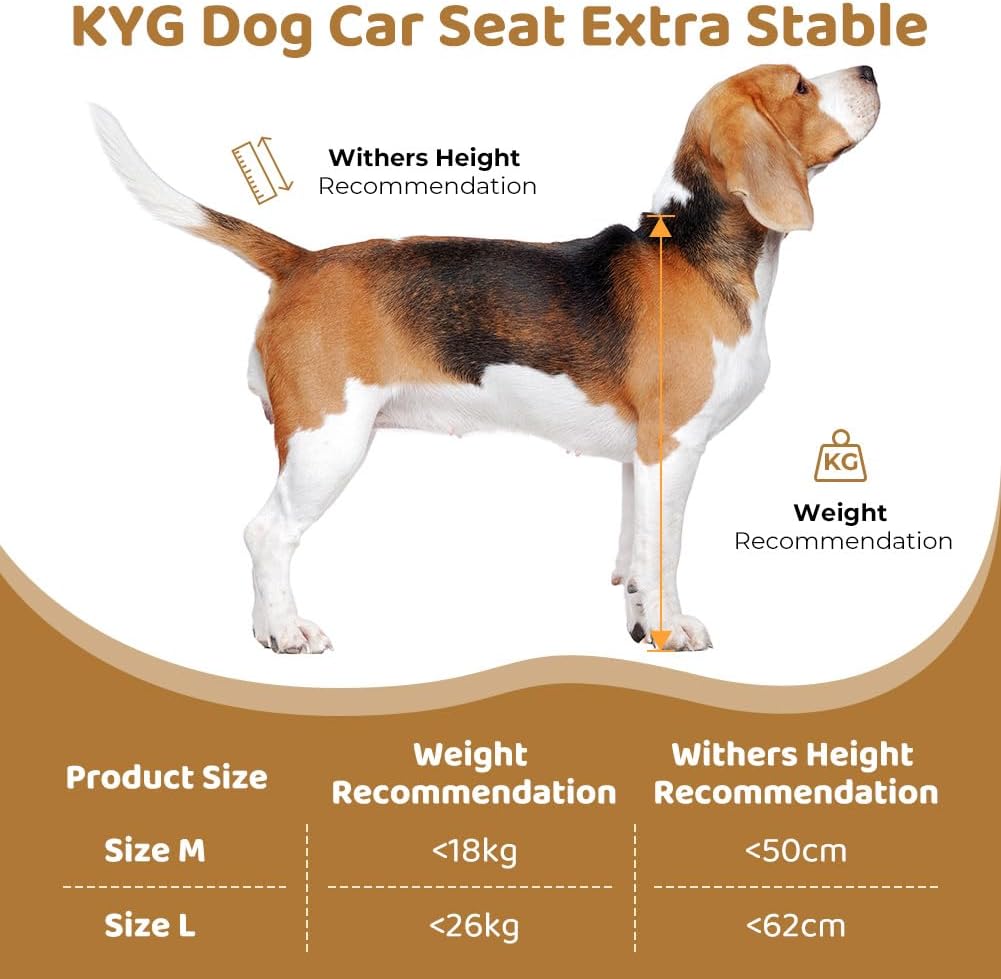 KYG Hunde Autositz Extra Stabiler Wasserdichter Rutschfester Haustierautositz Kratzfester mit 4 Befe