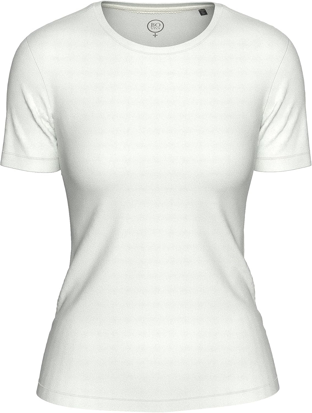Boviva 10100 Damen Basic Rundhals (Round-Neck) Kurzarm T-Shirt/Jersey Tshirt Oberteile, Basics und S