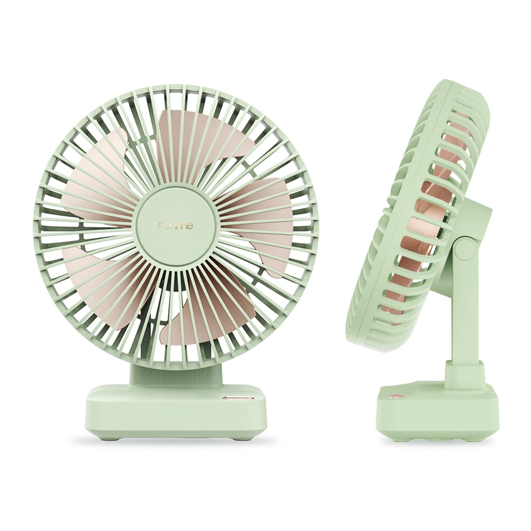 Funme Tischventilator 10000mAh Akku 29H, 90° Neigbar 3-Stufen Desktop Ventilator Leiser, Ventilator