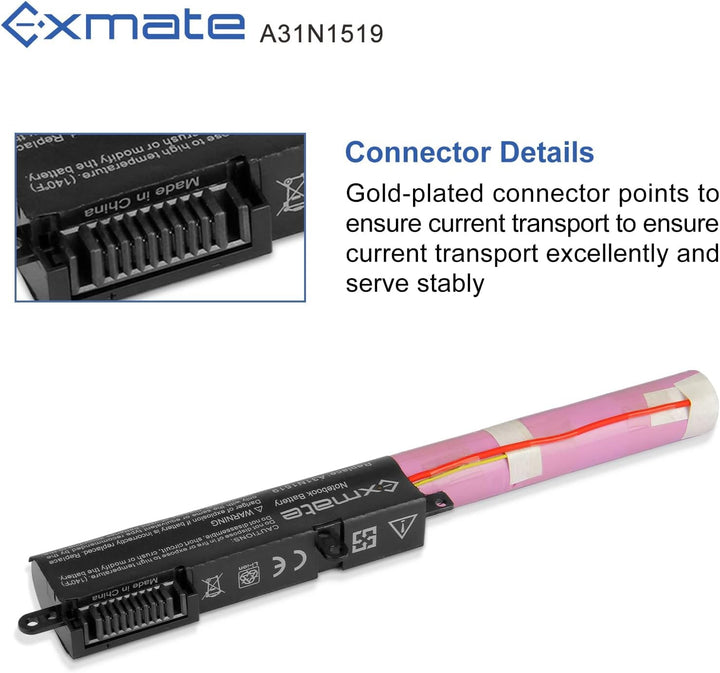 Exmate Laptop-Akku A31N1519 für Asus X540 X540LA X540LJ X540S X540SA X540SC X540YA F540 F540L F540LA