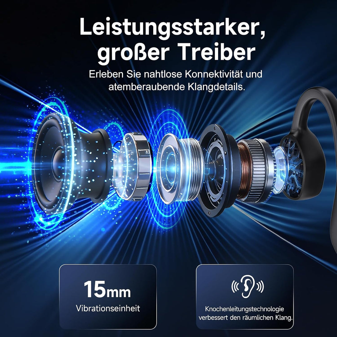 esonstyle Knochenschall Kopfhörer Bluetooth 6.0 - IPX7 wasserdichte | Bone Conduction Headphones mit