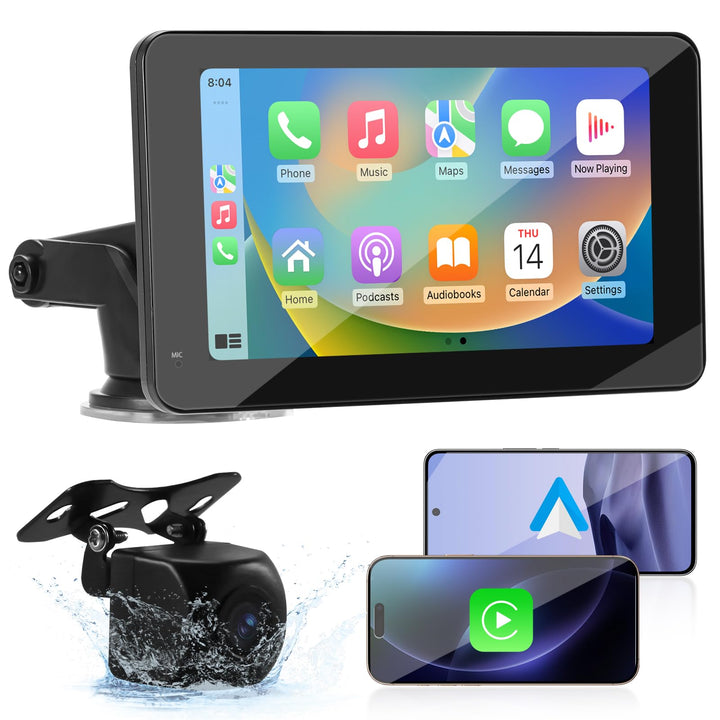 7 Zoll Carplay Display, 2025 Upgrade Android Auto Bildschirm, car Play Buddy Display mit Navigation,