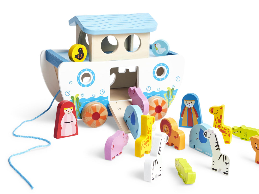 Hape E8049 - Nachzieh-Arche, Holzspielzeug