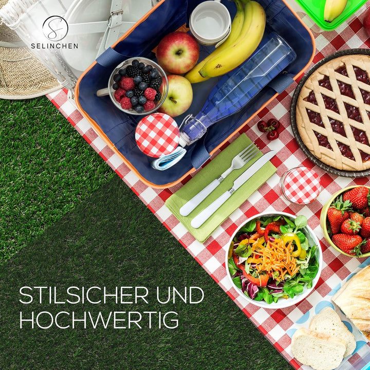 Selinchen® - Premium Einkaufskorb | Hochwertige Einkaufstasche faltbar und mit PU-Ledergriff | Ideal
