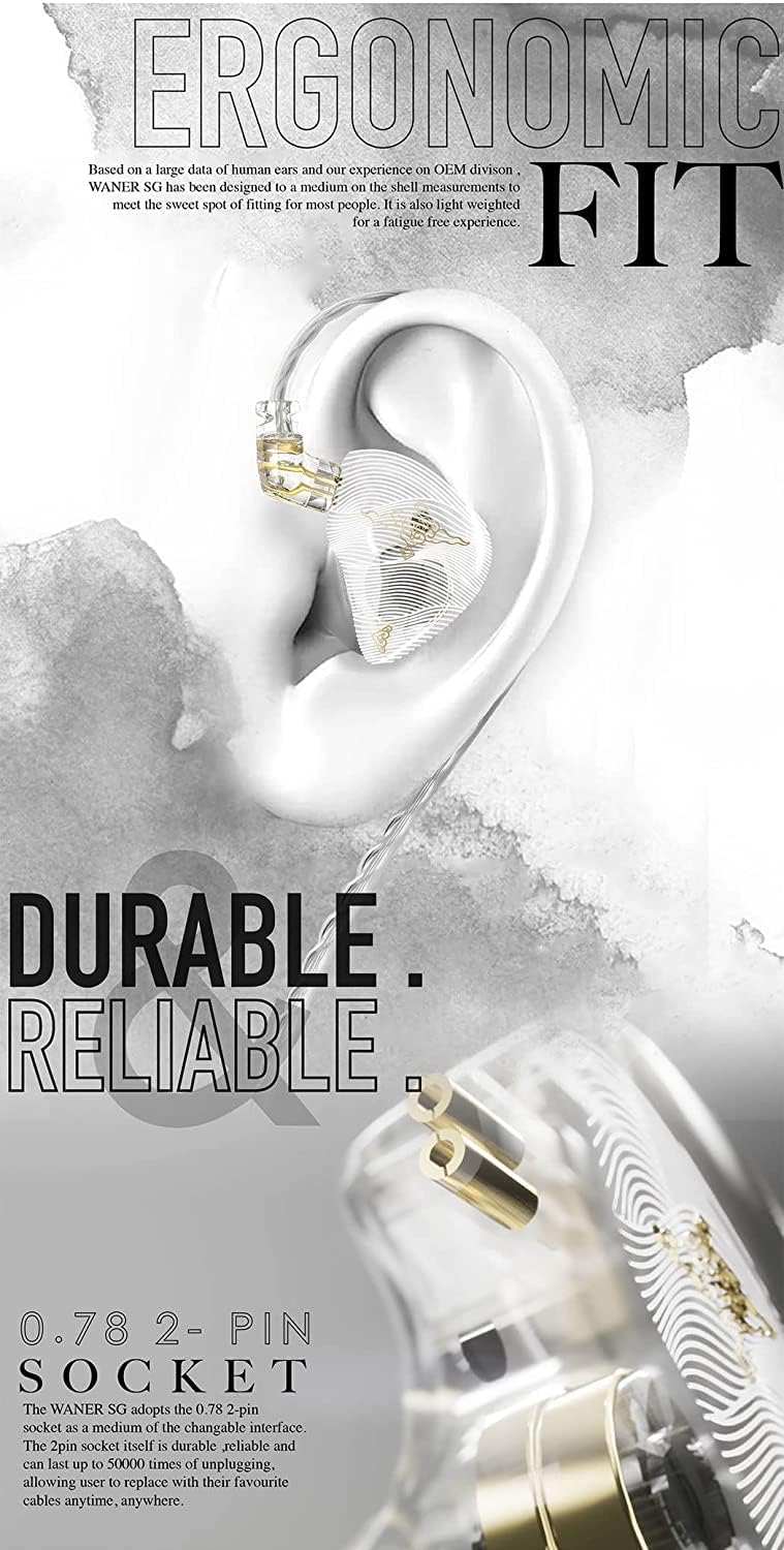 Tangzu wan'er IEMs In-Ear-Kopfhörer, dynamische Treiber, PET-Membran, geräuschisolierend, kabelgebun
