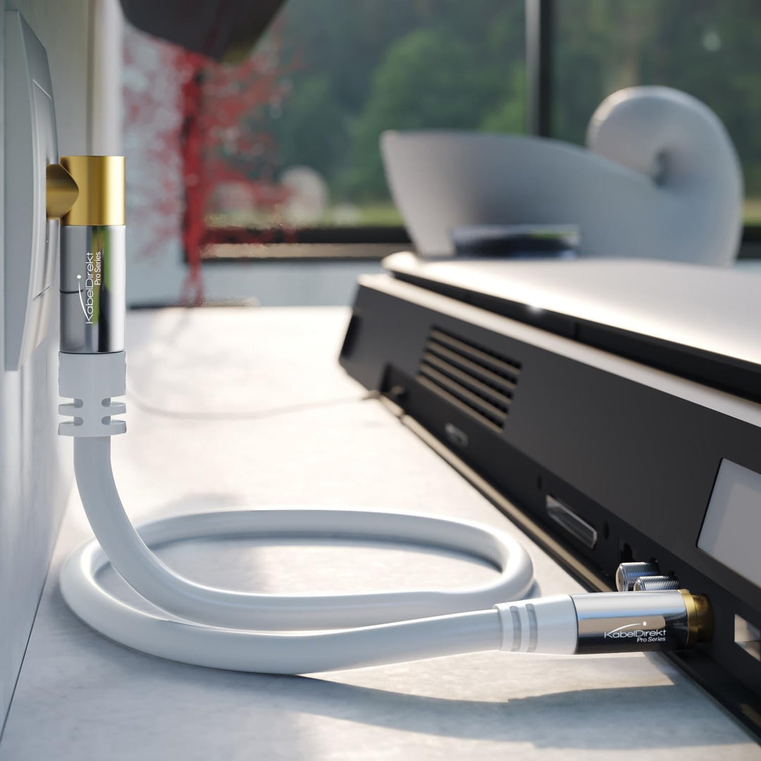 KabelDirekt – 4K Antennenkabel, Koaxialkabel, TV Kabel 90° gewinkelt/gerade – 15m – In Deutschland e