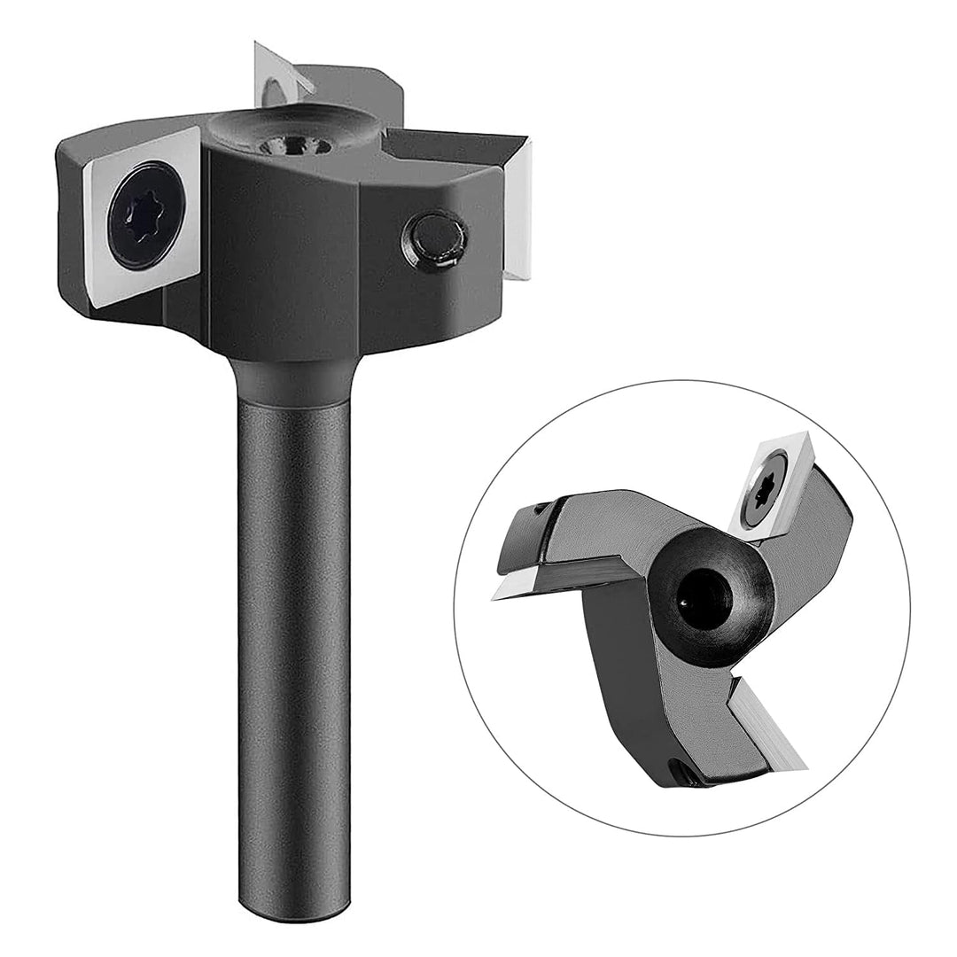 SpeTool Planfräser 8mm Schaft 35mm Durchmesser Präziser Flächenfräser mit 3 austauschbaren Hartmetal