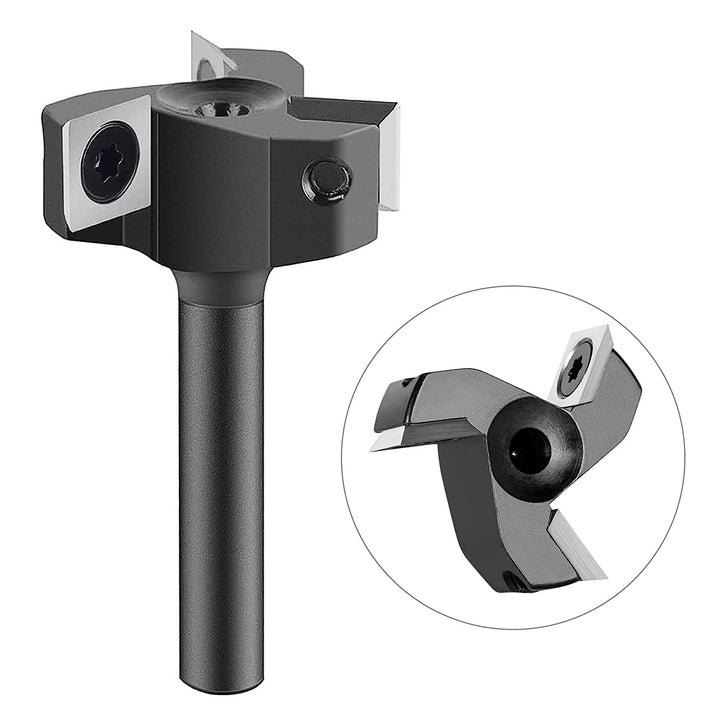 SpeTool Planfräser 8mm Schaft 35mm Durchmesser Präziser Flächenfräser mit 3 austauschbaren Hartmetal