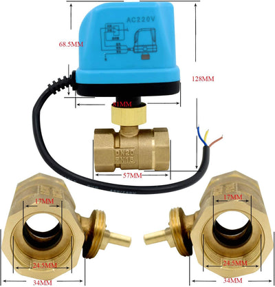 2 wege motorkugelhahn kugelventil elektrisch 12v 24v DC 2 wege ventil elektrisch 1/2 3/4 1 1-1/4 1-1