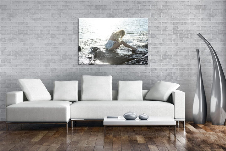 deyoli sexy Frau am Strand Format:75x50 cm als Leinwandbild, Motiv fertig gerahmt auf Echtholzrahmen