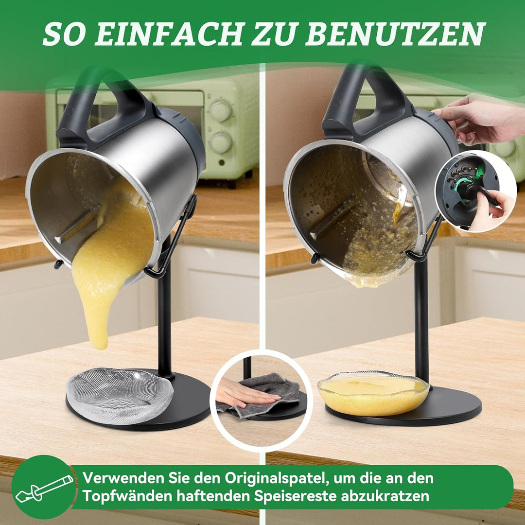 Mixtopf Edelstahl Halter für Thermomix TM6, TM5, TM31 • Alternative zu Spatel • Erleichtert das Aufn