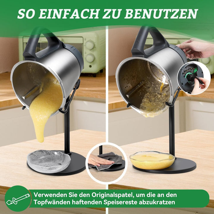 Mixtopf Edelstahl Halter für Thermomix TM6, TM5, TM31 • Alternative zu Spatel • Erleichtert das Aufn