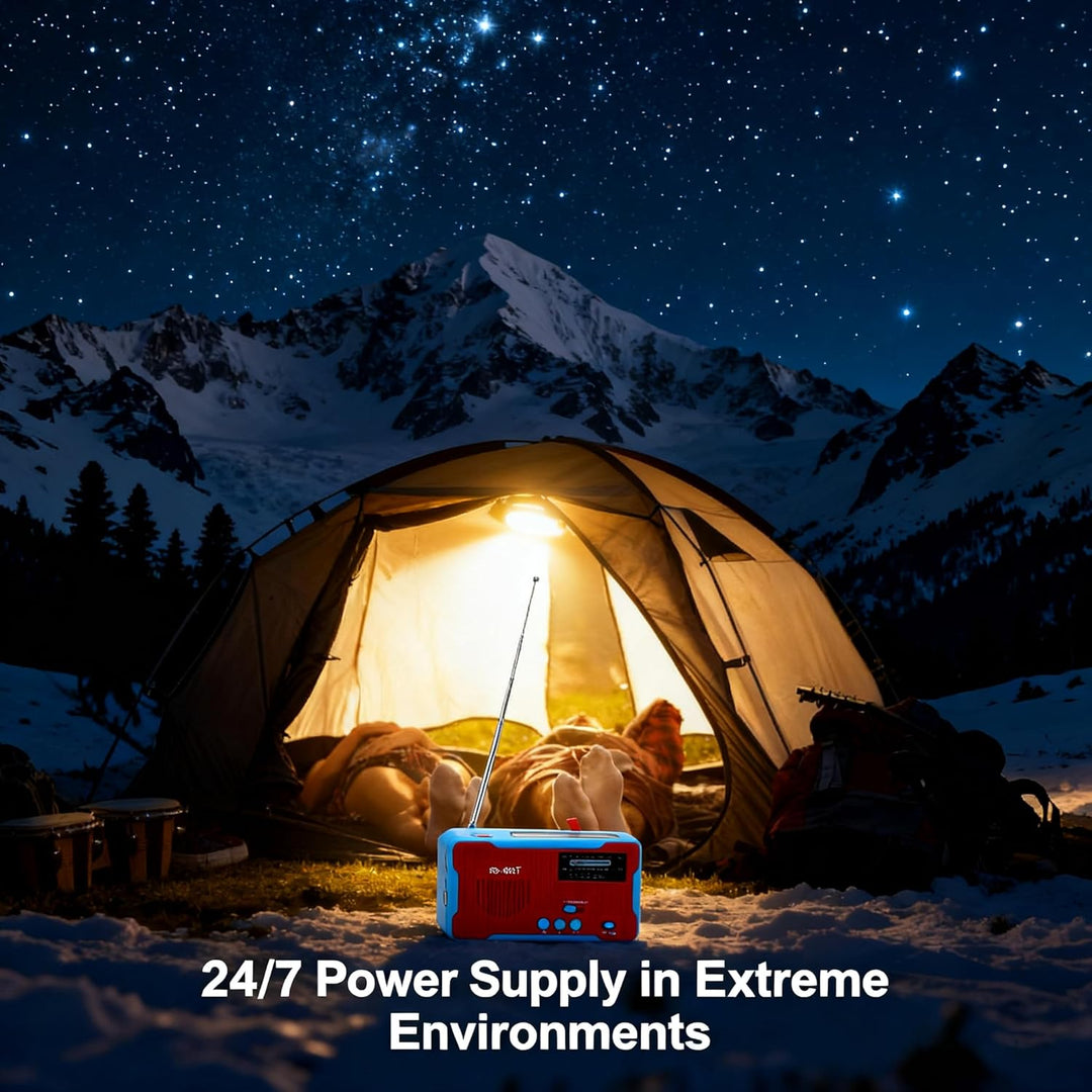 Notfallradio Solarbetriebenes Handkurbel-AM/FM-Multifunktions-Tragbares Radio mit LED-Taschenlampe f