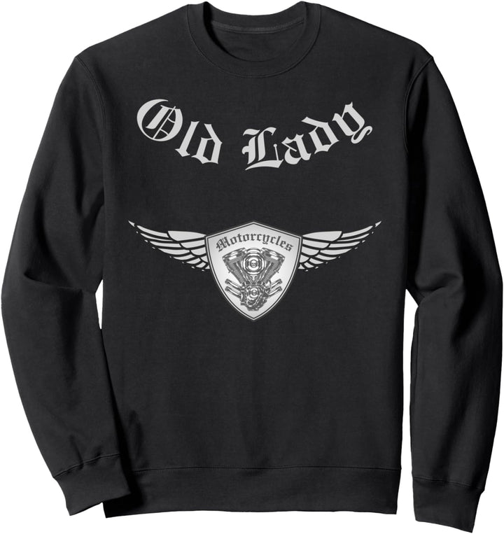 Old Lady Biker Rocker Frauen Sweatshirt
