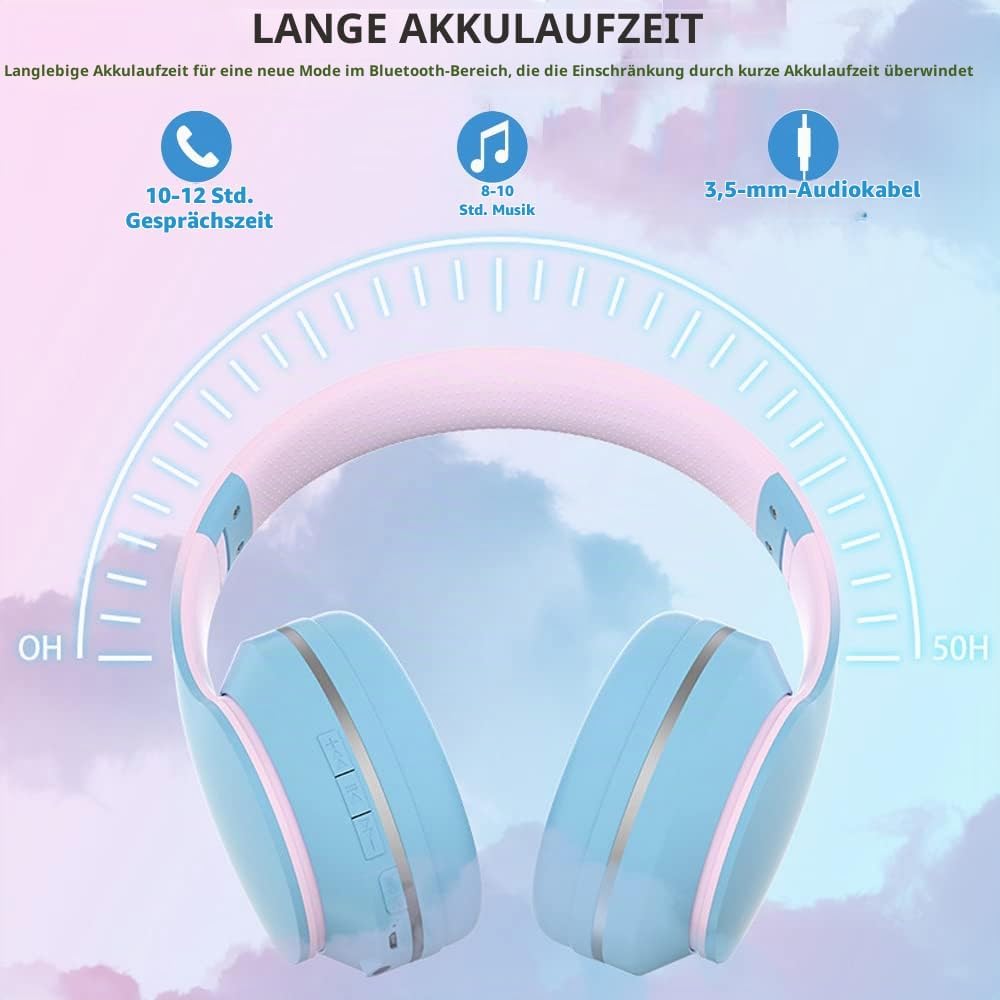 Bluetooth Kopfhörer Kinder,Kinder Kopfhörer Kabellos Over-Ear,Kinderkopfhörer Bluetooth mit Mikrofon