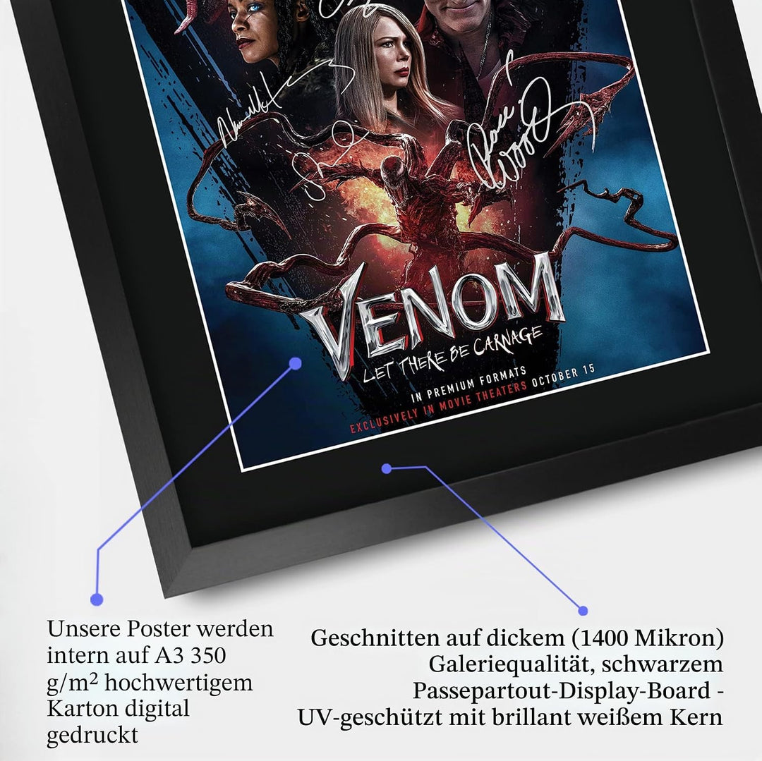 HWC Trading FR A3 Venom 2 Tom Hardy Geschenke Geduckter Poster Signiertes Autogramm Foto für Fans vo