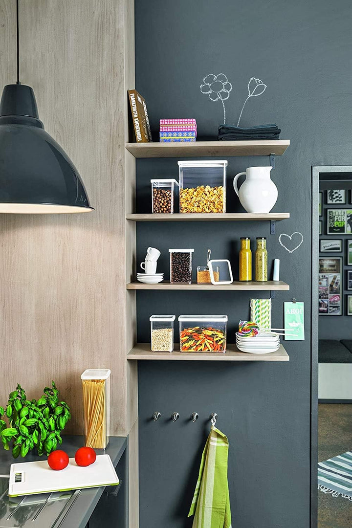 Rotho Loft 5er-Set Vorratsdosen mit Deckel verschiedene Grössen, Kunststoff (SAN) BPA-frei, Transpar