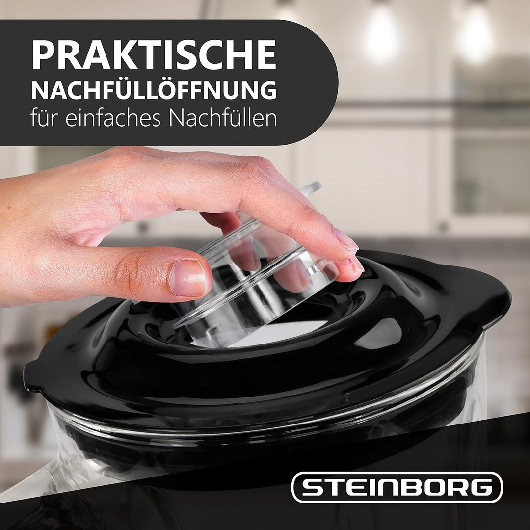Standmixer | 800 Watt | 6-Fach Metallmesser | 1,5 Liter | 5 Stufen | Glas Edelstahl | Pulsfunktion |