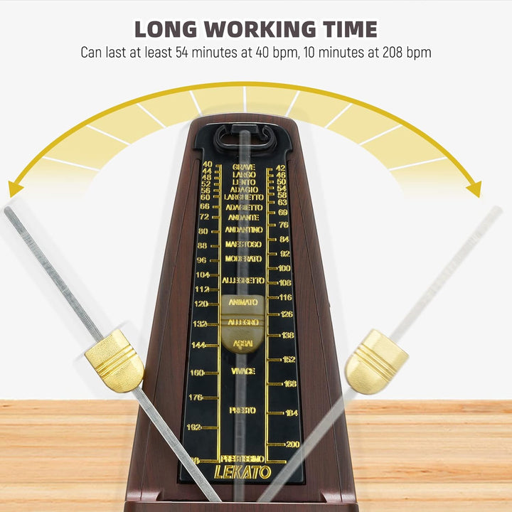 Mechanisches Metronom mit Glocke, LEKATO Universal Metronom für Klavier, Gitarre, Ukulele, Violine u