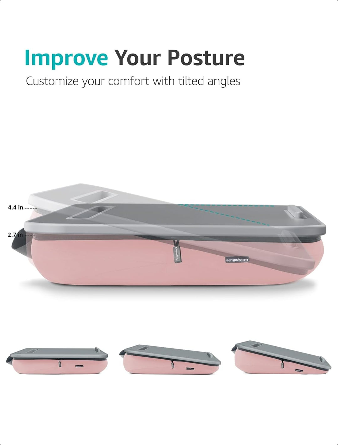 ISTUDYNITURE Knietisch mit Kissen, Schossschreibtisch für Laptop, passend für Laptops bis zu 43,2 cm