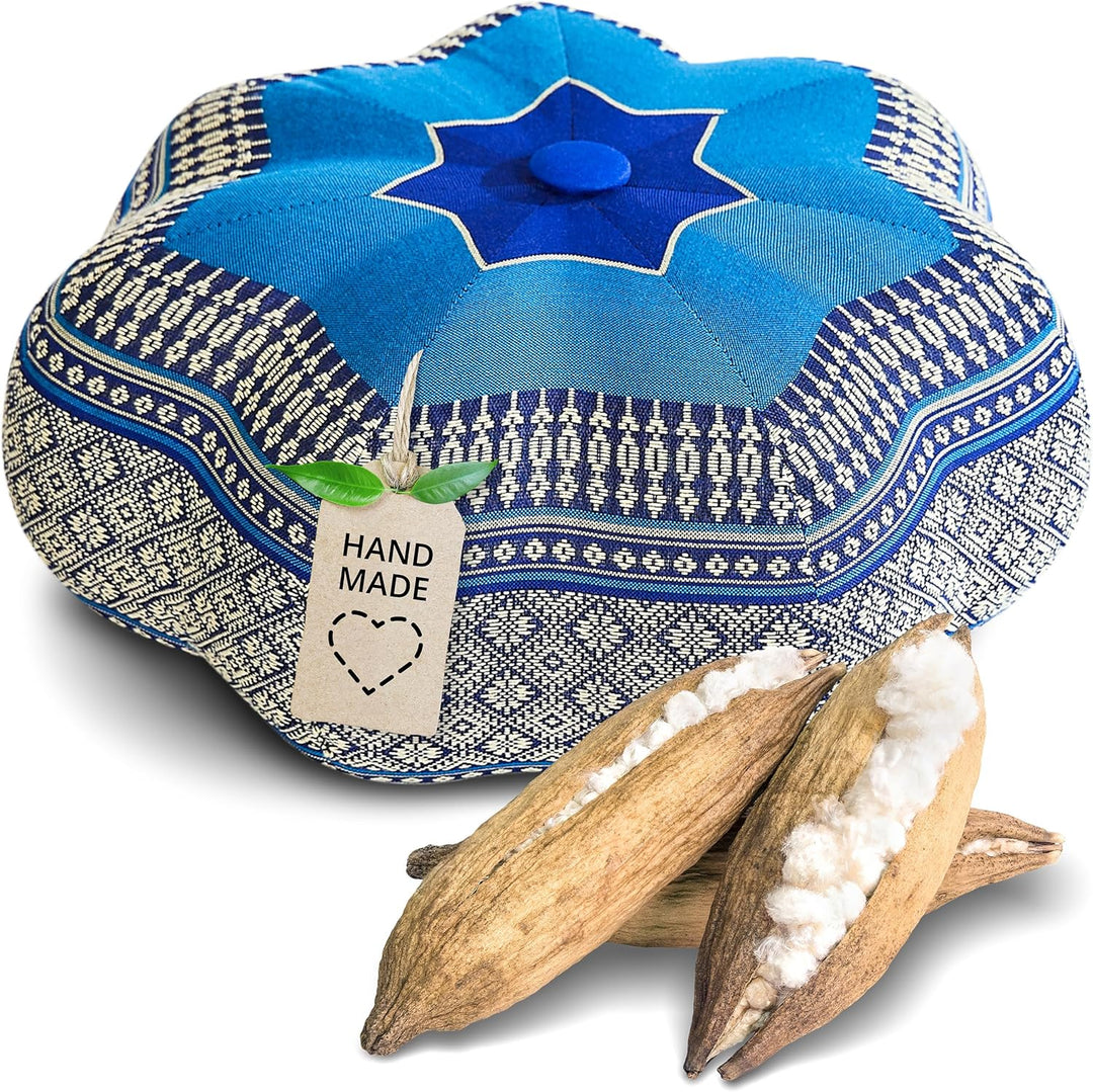 Livasia Meditationskissen Stern, Yogakissen mit Kapok, Pouf, Bodenkissen sternförmig Yoga Zen Medita