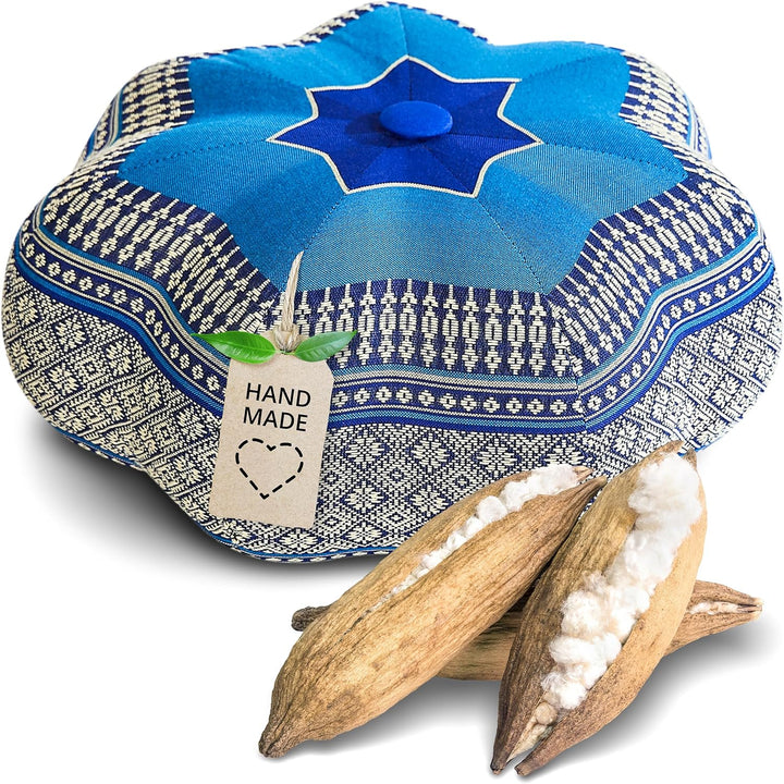 Livasia Meditationskissen Stern, Yogakissen mit Kapok, Pouf, Bodenkissen sternförmig Yoga Zen Medita