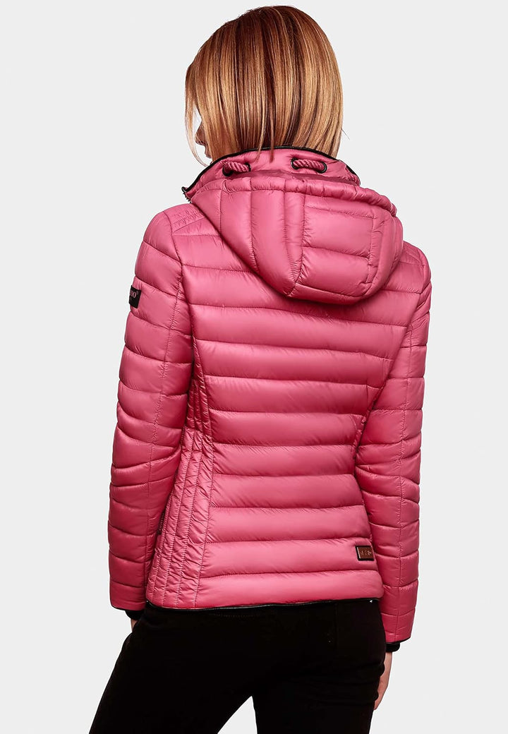 Navahoo Damen leichte Übergangsjacke Steppjacke mit Kapuze Lulana XS-XXL XS Berry, XS Berry