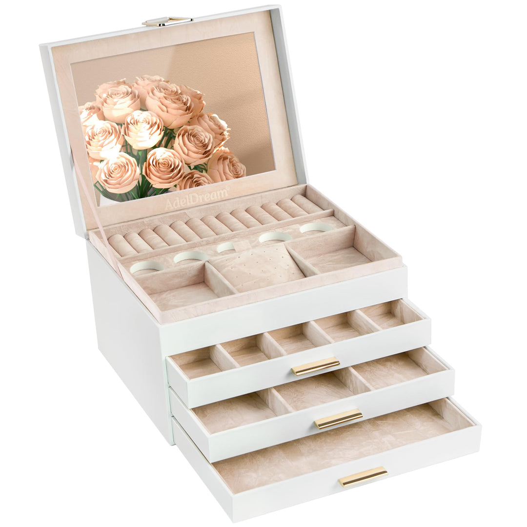 Schmuckkästchen Schmuckkasten mit 4 Ebenen Schmuckbox mit Verschluss grosse Schmuckstücke Schmuckauf