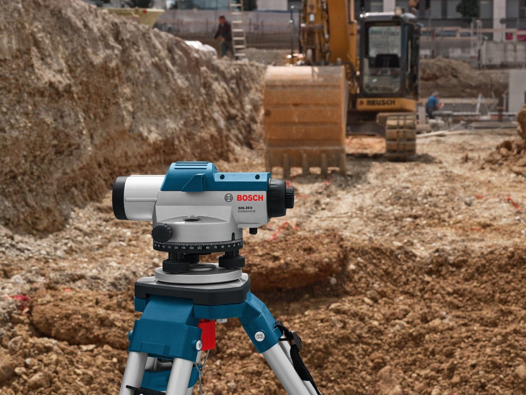 Bosch Professional Optisches Nivelliergerät GOL 20 G (20-fache Vergrösserung, Masseinheit: 400 Gon,
