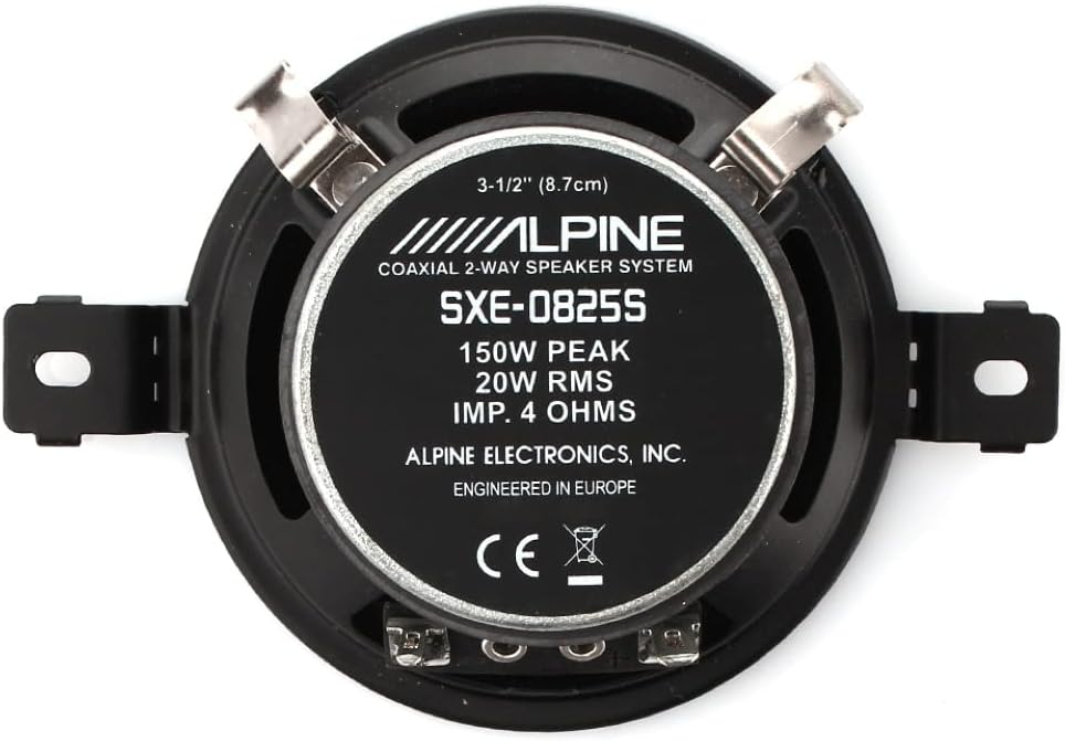KIT-Set FÜR Alpine SXE-0825S 2 2-Wege-Koaxiallautsprecher, 8,7 cm, 87 mm, 3,5 Zoll Durchmesser, 20 W