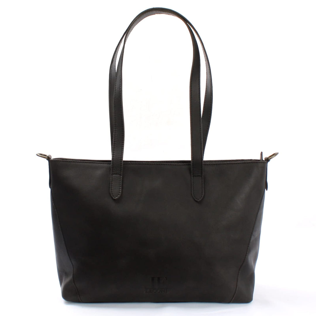 LECONI Schultertasche Henkeltasche für Frauen DIN-A4 Businesstasche für Notebook Handtasche Leder Sh