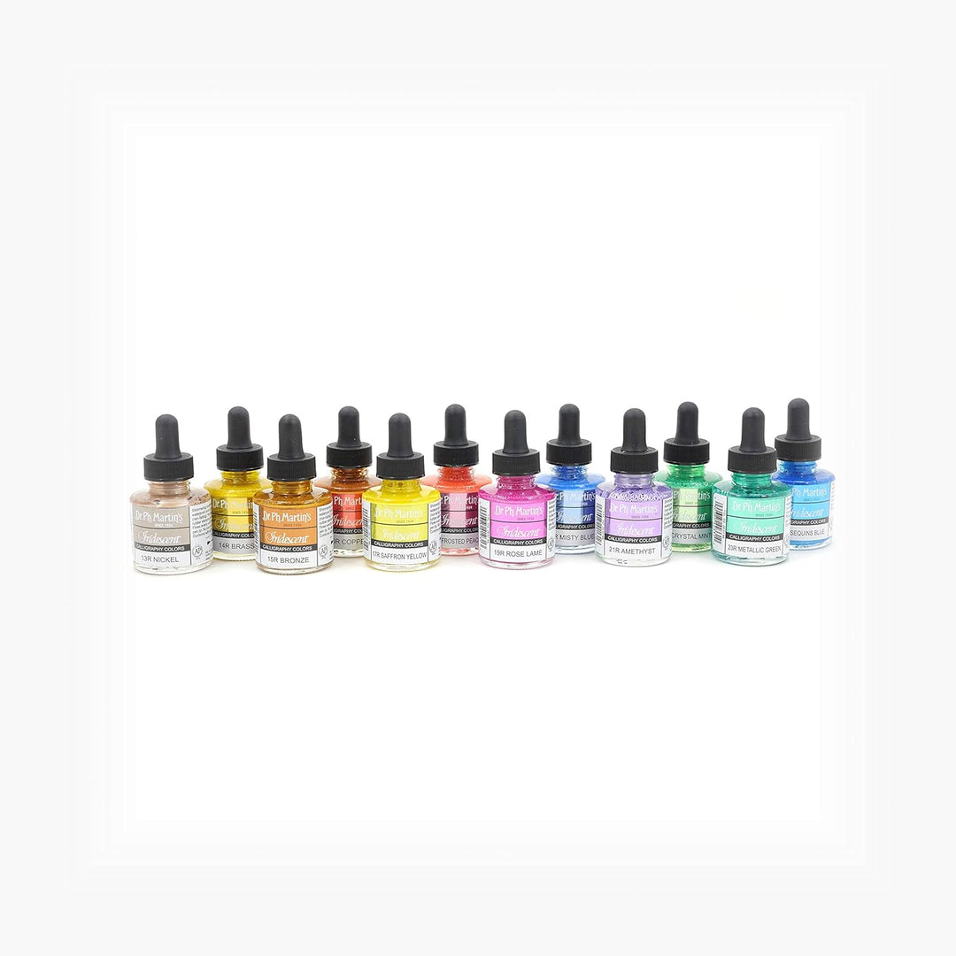 Dr. Ph. Martin's Iridescent Calligraphy Color, 1.0 oz, Set of 12 (Set 2)