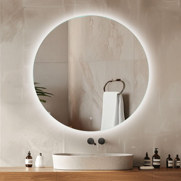 Venti 60cm Badspiegel mit Beleuchtung, Badezimmerspiegel mit Beleuchtung, LED Badspiegel, Spiegel Ru