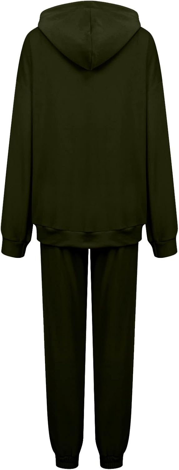 Ansenesna Hausanzug Samt Damen Velour Plüsch Winter Elegant Jogginganzug Frauen Mit Kapuze Freizeita